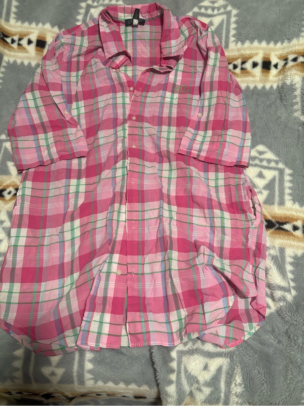 Lauren Ralph Lauren Pink Plaid Button-Up Shirt